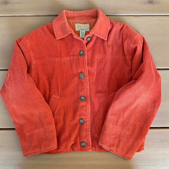 Vintage Abercrombie & Fitch Corduroy Orange Ribbed Jacket Medium - Picture 1 of 6